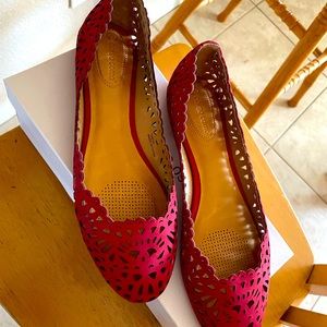 Size 10 womens red lace like slip ins